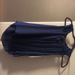 Blue lace tank top